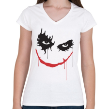 PRINTFASHION Rémisztő joker mosoly - Női V-nyakú póló - Fehér női póló