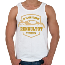 PRINTFASHION Renault sofőr - Férfi atléta - Fehér atléta, trikó