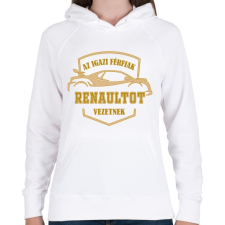 PRINTFASHION Renault sofőr - Női kapucnis pulóver - Fehér női pulóver, kardigán