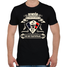 PRINTFASHION Rendőr Életstílus - Férfi póló - Fekete férfi póló