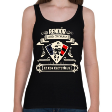 PRINTFASHION Rendőr Életstílus - Női atléta - Fekete női trikó