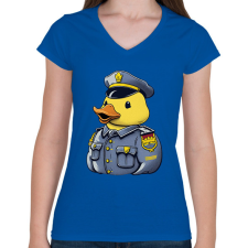 PRINTFASHION Rendőr gumikacsa - Női V-nyakú póló - Királykék női póló