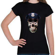 PRINTFASHION rendőr koponya - Női póló - Fekete