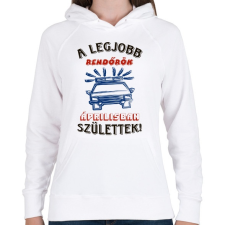 PRINTFASHION Rendőr szülinapja április színes - Női kapucnis pulóver - Fehér női pulóver, kardigán