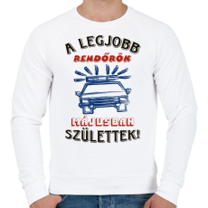 PRINTFASHION Rendőr szülinapja május színes - Férfi pulóver - Fehér