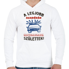 PRINTFASHION Rendőr szülinapja november - Férfi kapucnis pulóver - Fehér