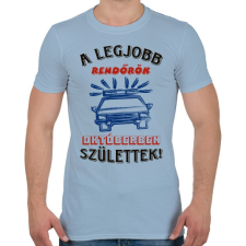 PRINTFASHION Rendőr szülinapja október - Férfi póló - Világoskék férfi póló