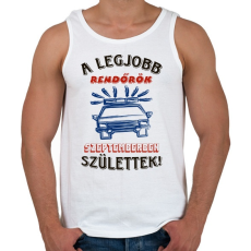 PRINTFASHION Rendőr szülinapja szeptember színes - Férfi atléta - Fehér