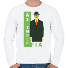 PRINTFASHION René Magritte - Az ember fia - Férfi pulóver - Fehér