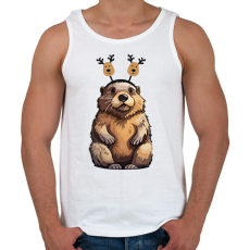 PRINTFASHION Rénszarvas bober - Férfi atléta - Fehér