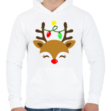 PRINTFASHION rénszarvas - Férfi kapucnis pulóver - Fehér férfi pulóver, kardigán