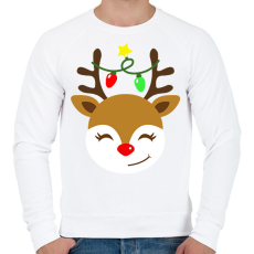 PRINTFASHION Rénszarvas  - Férfi pulóver - Fehér