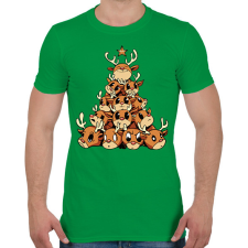 PRINTFASHION Rénszarvas karácsonyfa - Férfi póló - Zöld férfi póló