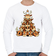 PRINTFASHION Rénszarvas karácsonyfa - Férfi pulóver - Fehér