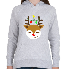PRINTFASHION Rénszarvas  - Női kapucnis pulóver - Sport szürke női pulóver, kardigán