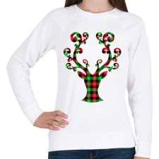 PRINTFASHION Rénszarvas - Női pulóver - Fehér női pulóver, kardigán