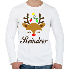 PRINTFASHION Rénszarvas/Reindeer - Férfi hosszú ujjú póló - Fehér