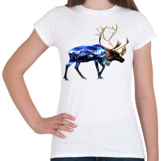 PRINTFASHION Rénszarvasban a téli táj - Női póló - Fehér