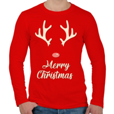 PRINTFASHION Rénszarvaska - Férfi hosszú ujjú póló - Piros férfi póló