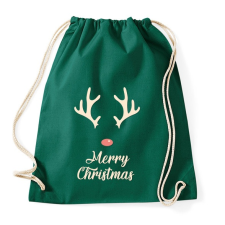 PRINTFASHION Rénszarvaska - Sportzsák, Tornazsák - Sötétzöld tornazsák