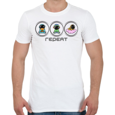 PRINTFASHION Repeat gamer - Férfi póló - Fehér