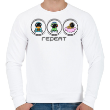 PRINTFASHION Repeat gamer - Férfi pulóver - Fehér férfi pulóver, kardigán