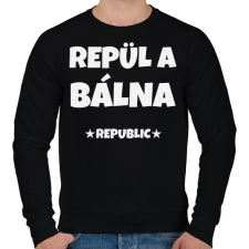 PRINTFASHION REPÜL A BÁLNA - Férfi pulóver - Fekete férfi pulóver, kardigán