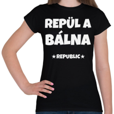 PRINTFASHION REPÜL A BÁLNA - Női póló - Fekete női póló