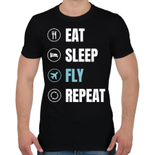 PRINTFASHION Repülés - Férfi póló - Fekete férfi póló