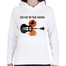 PRINTFASHION Repülj a holdig! - Női kapucnis pulóver - Fehér