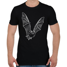 PRINTFASHION Repülő denevér - fehér - Férfi póló - Fekete