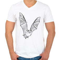 PRINTFASHION Repülő denevér - Férfi V-nyakú póló - Fehér