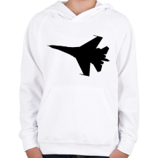 PRINTFASHION Repülő gép  - Gyerek kapucnis pulóver - Fehér gyerek pulóver, kardigán