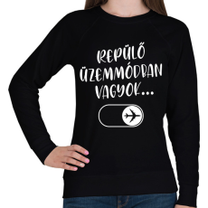 PRINTFASHION Repülő üzemmód - Női pulóver - Fekete