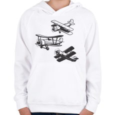 PRINTFASHION repülőgép - Gyerek kapucnis pulóver - Fehér