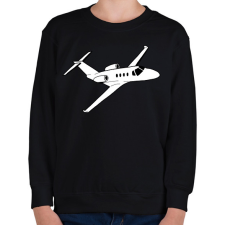PRINTFASHION repülőgép - Gyerek pulóver - Fekete gyerek pulóver, kardigán
