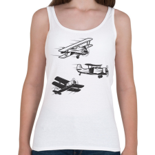 PRINTFASHION repülőgép  - Női atléta - Fehér női trikó
