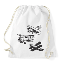 PRINTFASHION repülőgép - Sportzsák, Tornazsák - Fehér tornazsák