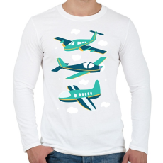 PRINTFASHION Repülők - Férfi hosszú ujjú póló - Fehér