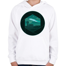 PRINTFASHION Repülőtér fotós - Gyerek kapucnis pulóver - Fehér