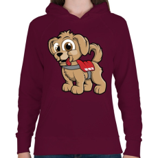 PRINTFASHION Rescue Puppy - Női kapucnis pulóver - Bordó