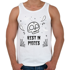 PRINTFASHION REST IN PIECES - Férfi atléta - Fehér atléta, trikó