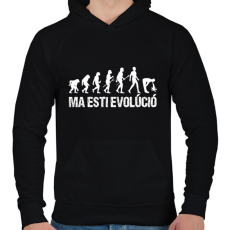 PRINTFASHION Részeg evolúció - Férfi kapucnis pulóver - Fekete
