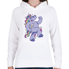 PRINTFASHION Részeg unikornis - Női kapucnis pulóver - Fehér női pulóver, kardigán