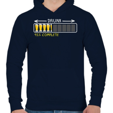 PRINTFASHION Részegedés folyamatban! - Férfi kapucnis pulóver - Sötétkék férfi pulóver, kardigán