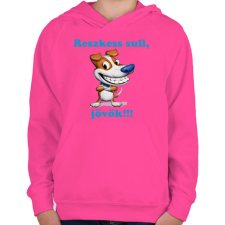 PRINTFASHION Reszkess suli kutyus - Gyerek kapucnis pulóver - Fukszia gyerek pulóver, kardigán