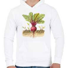 PRINTFASHION Retek - Férfi kapucnis pulóver - Fehér