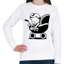 PRINTFASHION Retro baby - Női pulóver - Fehér női pulóver, kardigán