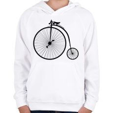 PRINTFASHION Retro bicikli - Gyerek kapucnis pulóver - Fehér