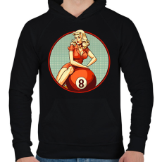 PRINTFASHION Retro bilárd - Férfi kapucnis pulóver - Fekete